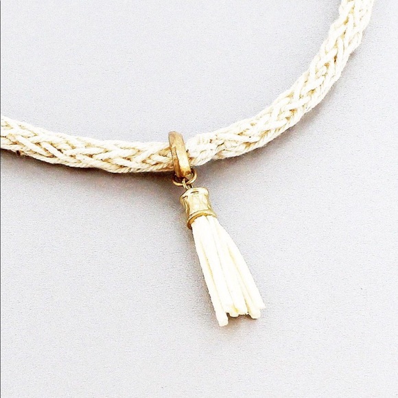 Tassel Charm Rope Choker Necklace Boutique NEW - Picture 4 of 4